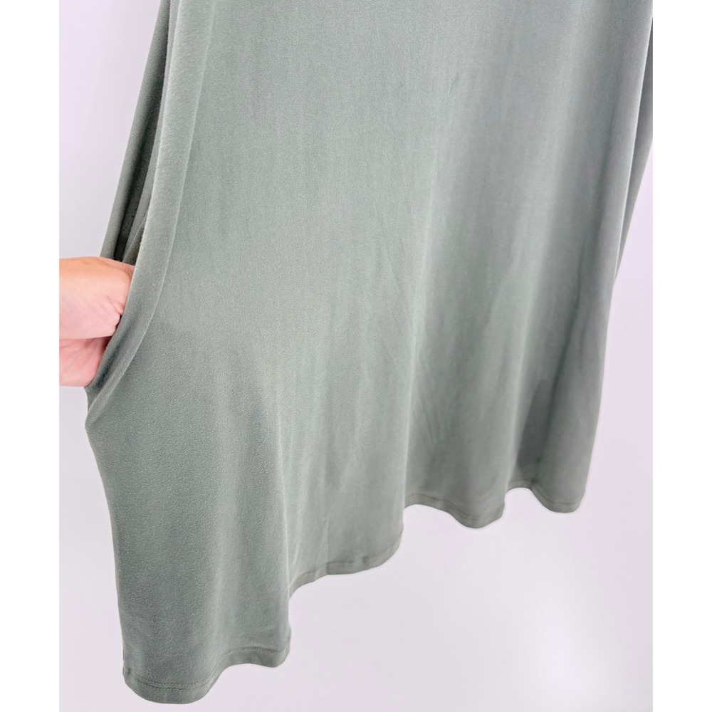 MTS Women's Green T-Shirt Dress Short Sleeve Size L Stretch Comfort Simple - Picture 6 of 11